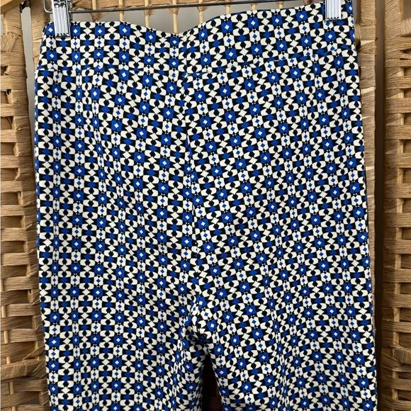 Anthropologie Maeve Black and Blue Geometric Print High Rise Flare Pants Small - Picture 8 of 10
